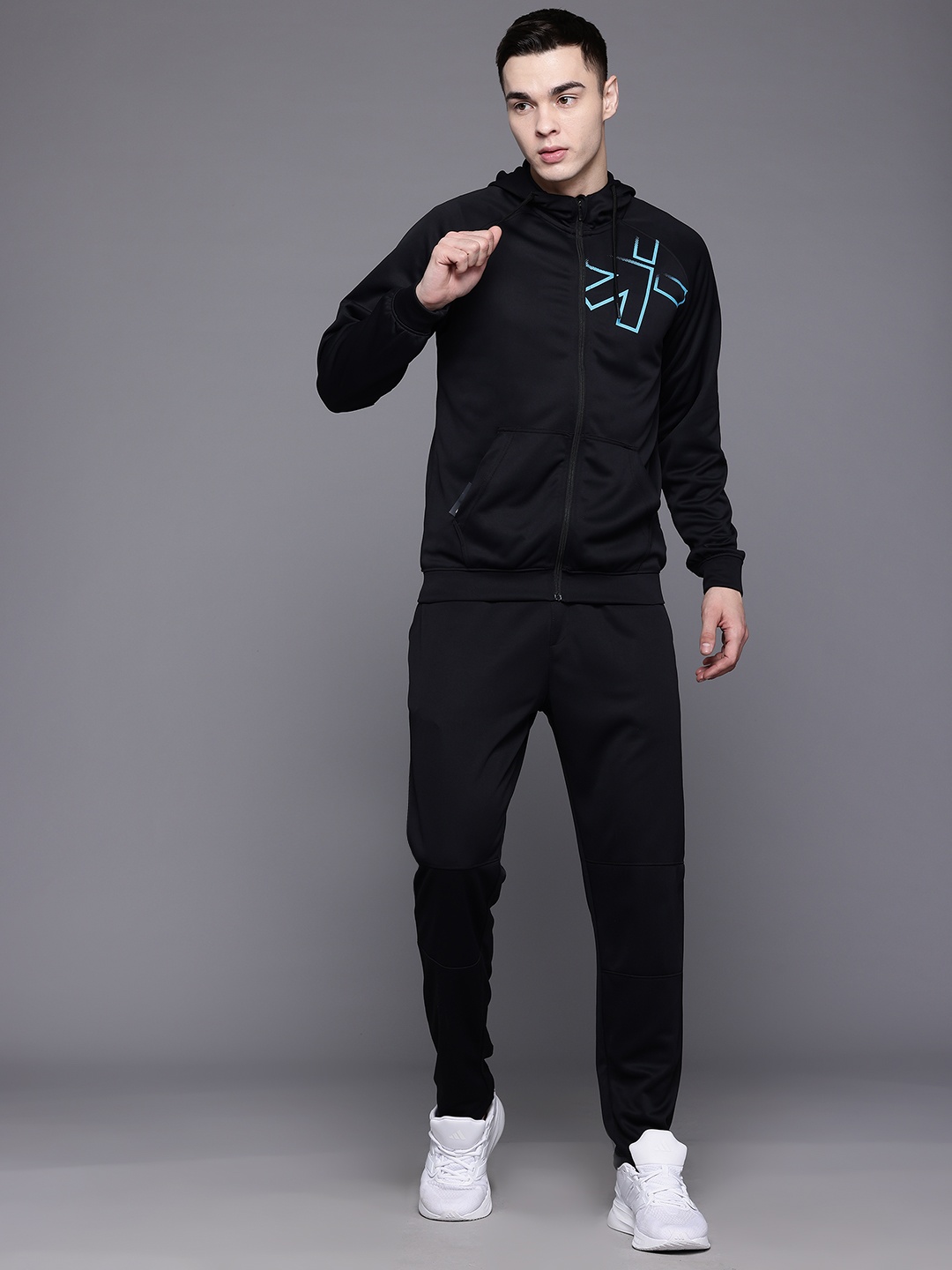 

HRX by Hrithik Roshan Men Rapid-Dry Hooded Running Track-Suit, Black