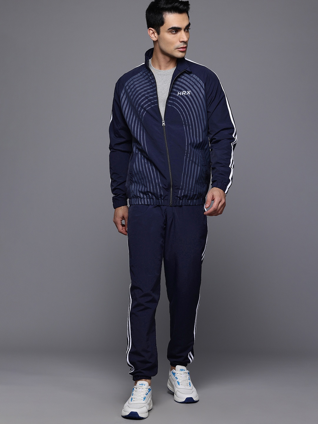 

HRX by Hrithik Roshan Rapid Dry Running Tracksuits, Navy blue