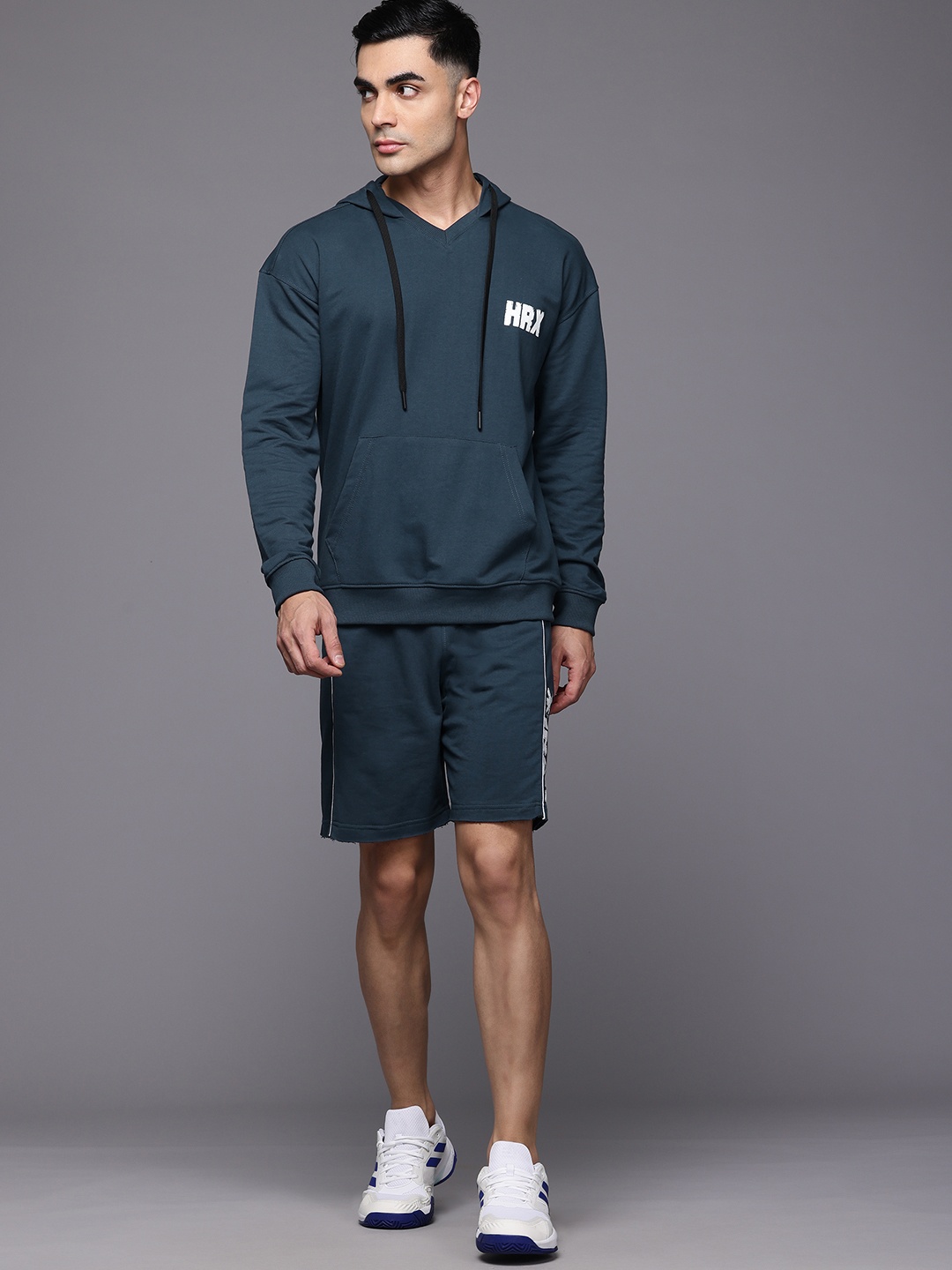 

HRX by Hrithik Roshan Hooded Training Tracksuit, Teal