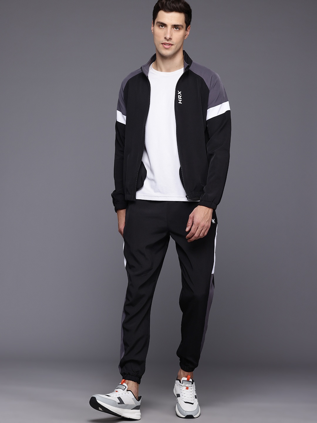 HRX by Hrithik Roshan Men Rapid Dry Running Tracksuits, Black