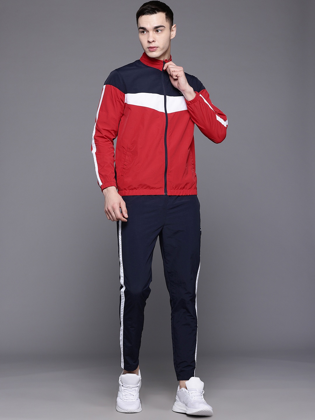 

HRX by Hrithik Roshan Men Colourblocked Running Tracksuit, Red