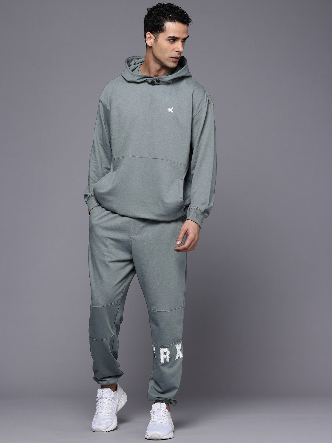 

HRX by Hrithik Roshan Hooded Training Tracksuits, Grey