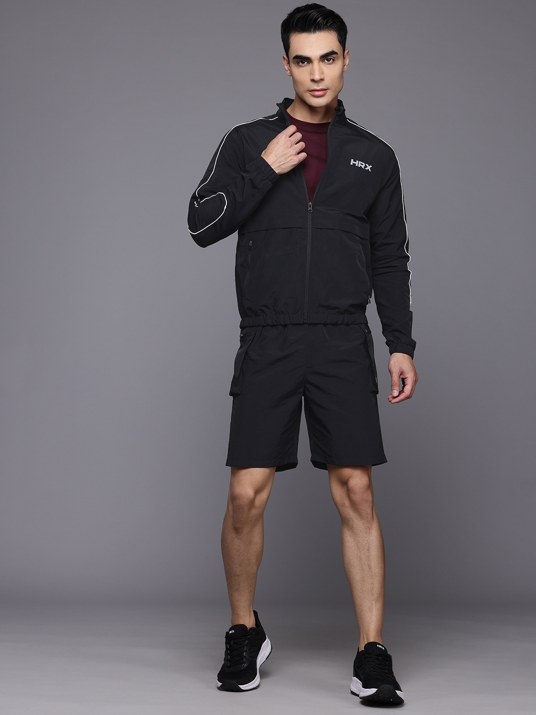 

HRX by Hrithik Roshan Rapid-Dry Running Tracksuit, Black