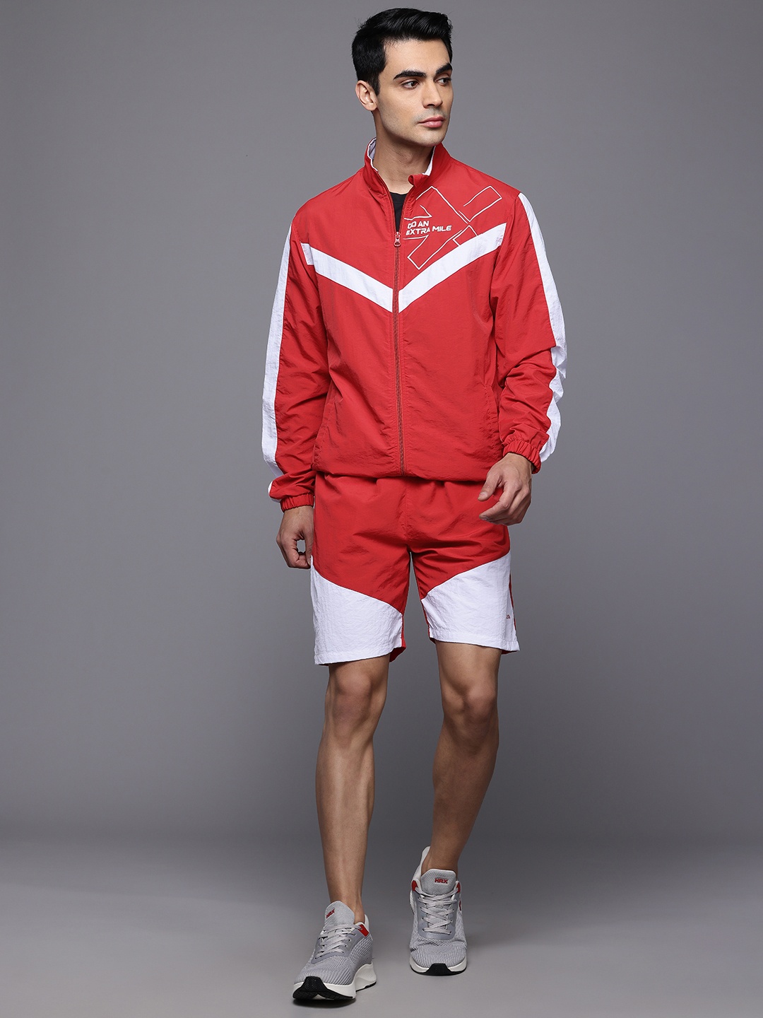 

HRX by Hrithik Roshan Rapid Dry Mock Collar Running Tracksuit, Red