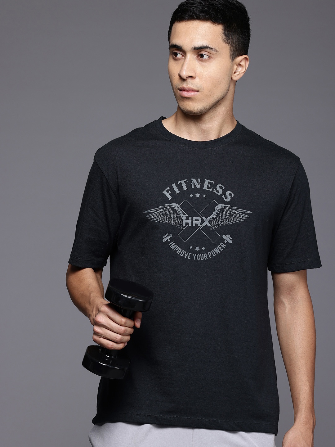 

HRX by Hrithik Roshan Printed Training T-shirt, Black