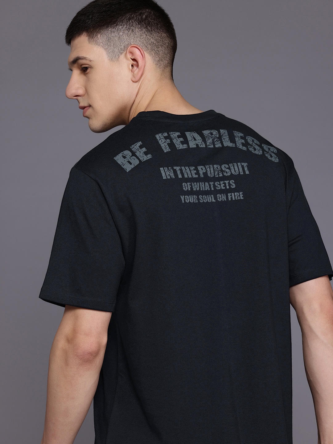 

HRX by Hrithik Roshan Typography Printed Sports T-shirt, Black