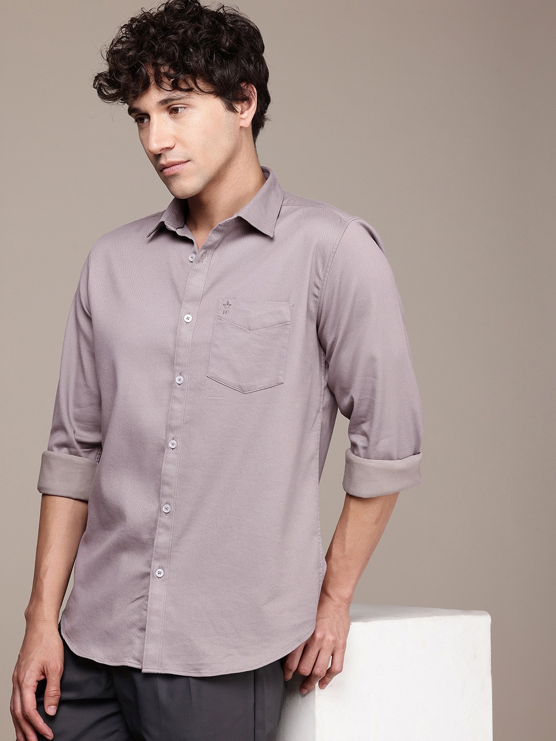 

French Connection Slim Fit Opaque Casual Shirt, Grey