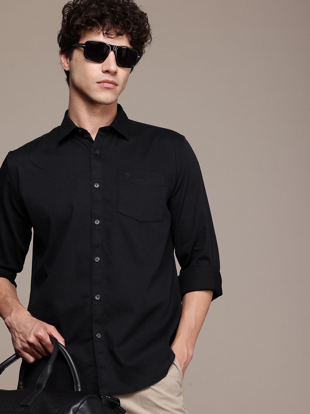 

French Connection Slim Fit Opaque Casual Shirt, Black