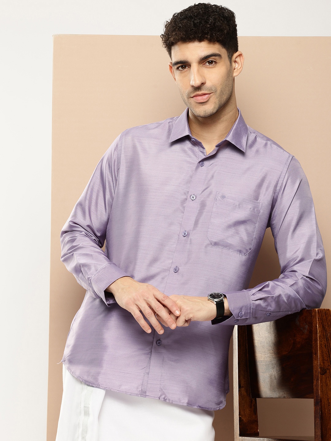 

INVICTUS Spread Collar Festive Collection Shirt, Purple