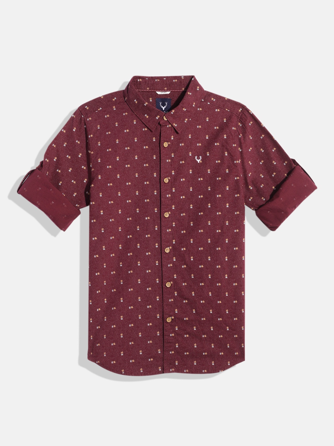 

Allen Solly Junior Boys Custom Printed Pure Cotton Casual Shirt, Burgundy