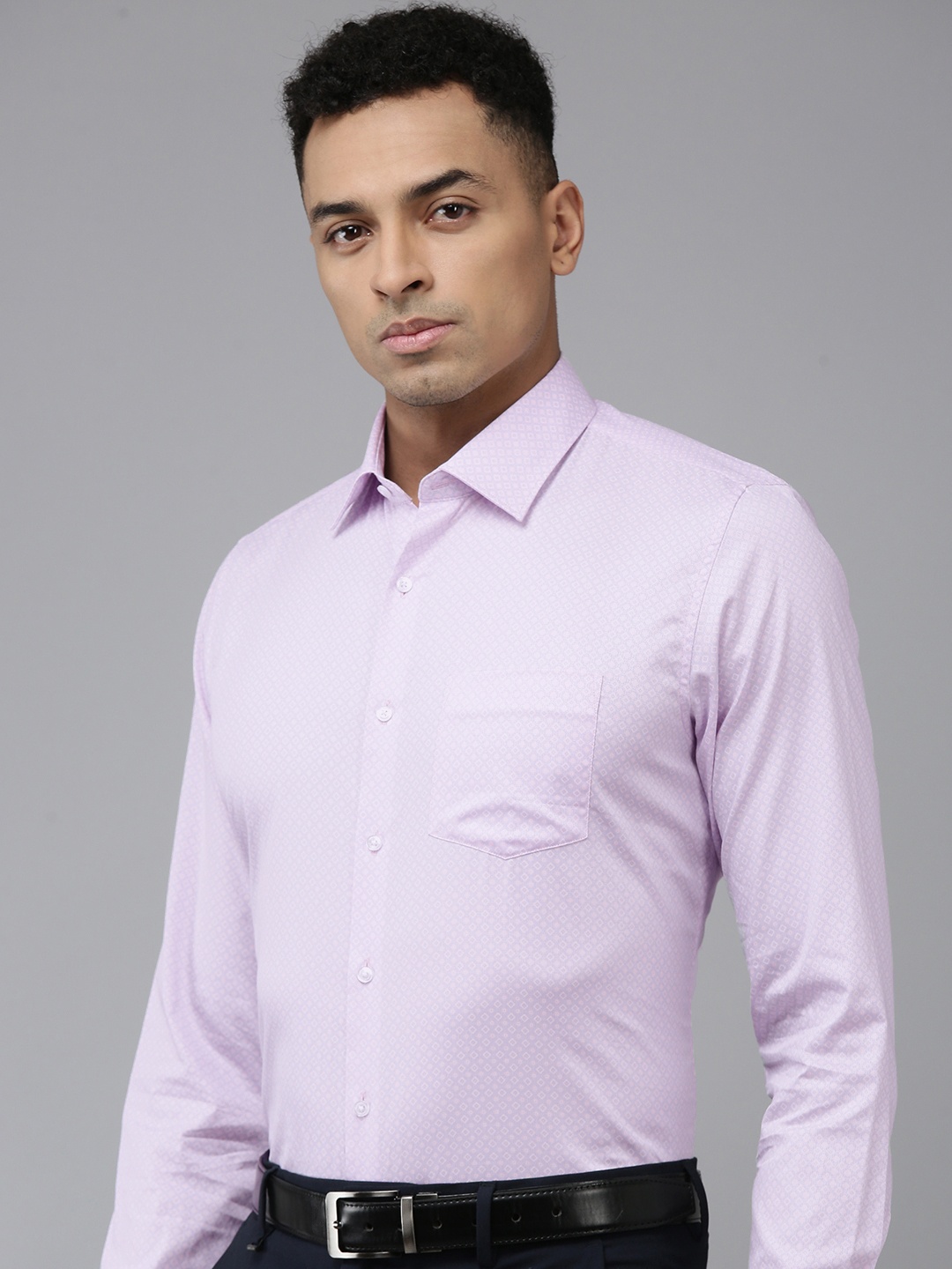 

Van Heusen Pure Cotton Slim Fit Opaque Printed Formal Shirt, Pink