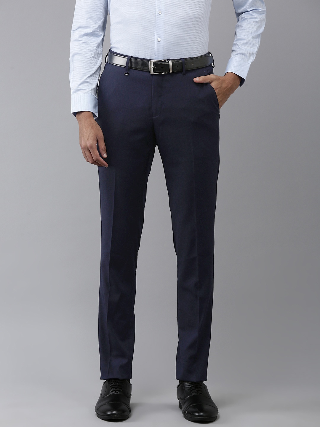

Van Heusen Men Ultra Skinny Fit Formal Trousers, Navy blue