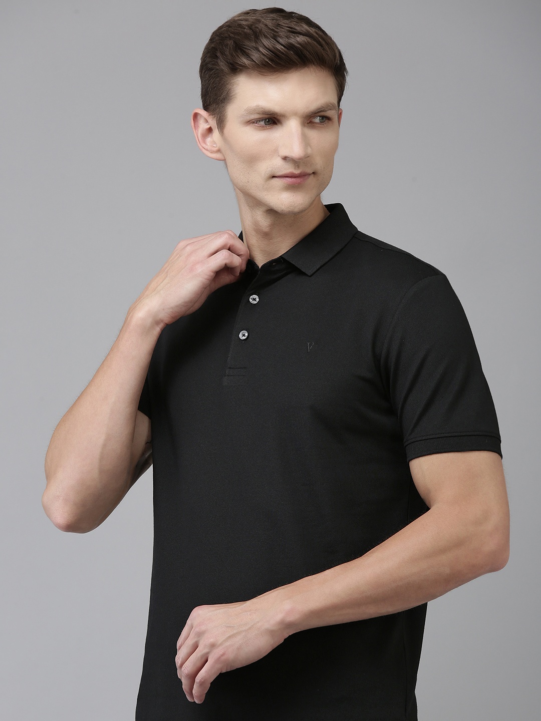

Van Heusen Polo Collar Casual T-shirt, Black