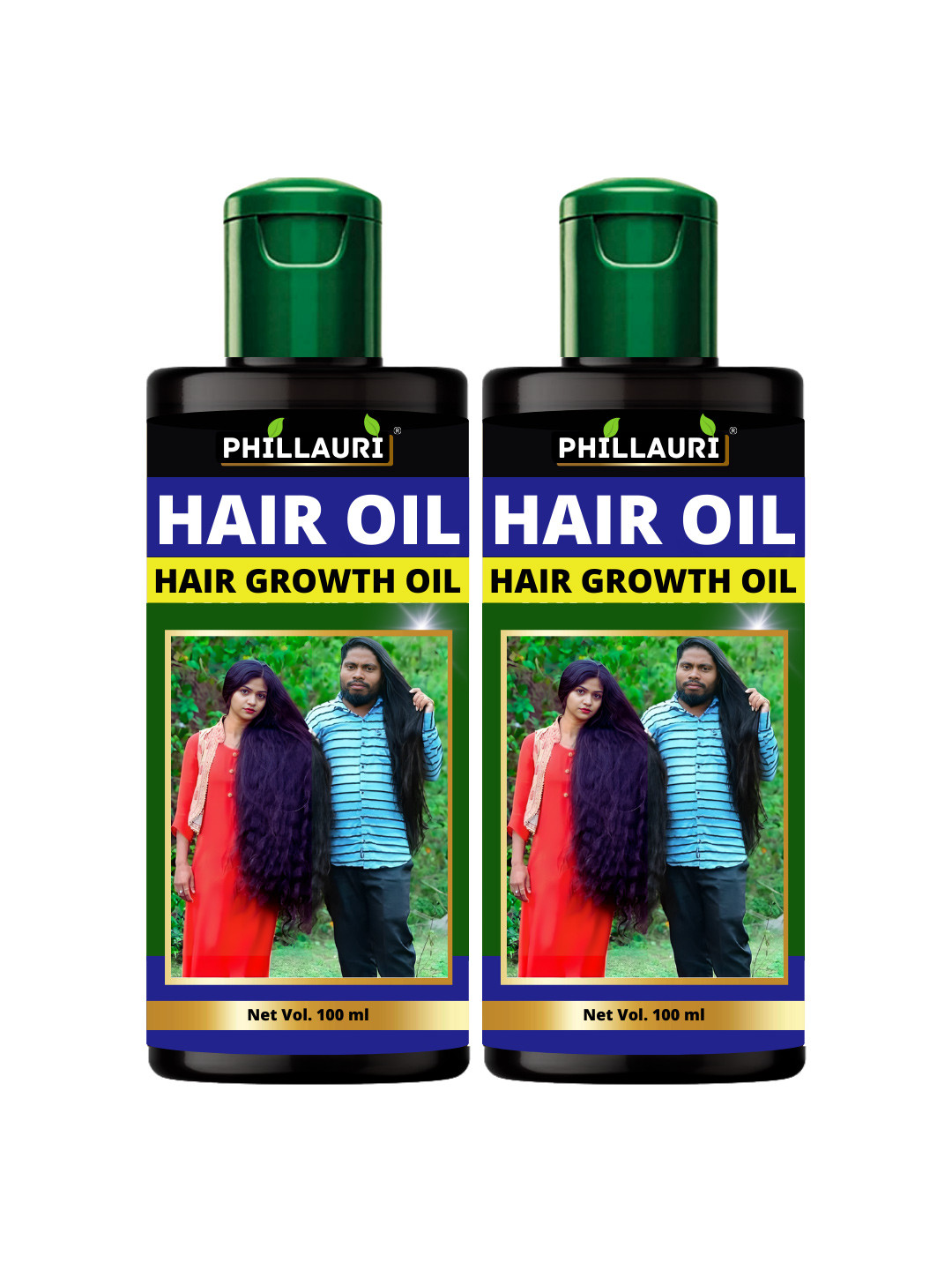 

Phillauri Set of 2 Adivasi Hair Growth Oil with Amla & Neem for Healthy Hair - 100 ml each, Black