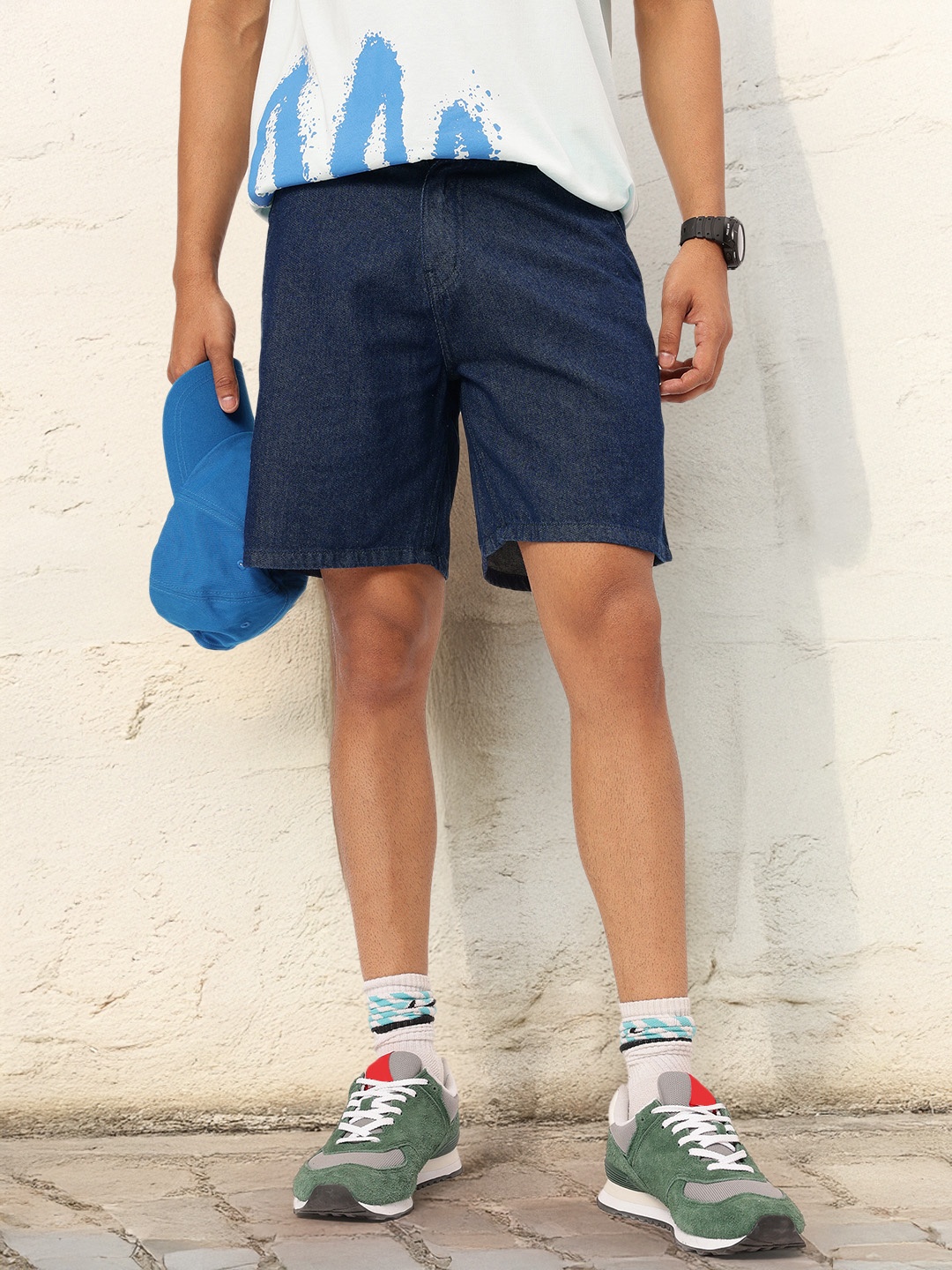 

Kook N Keech Men Casual Comfort Denim Shorts, Navy blue