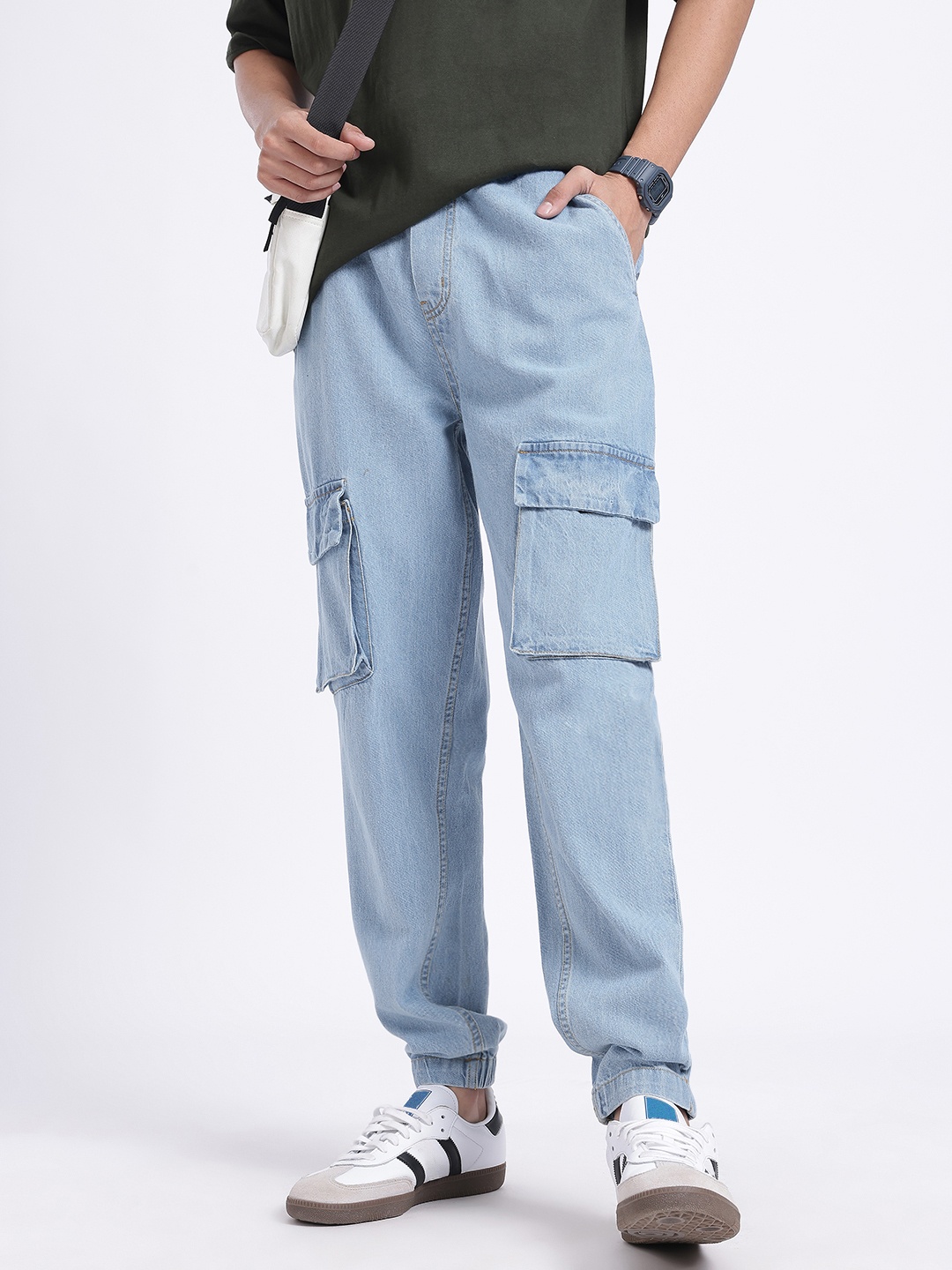 

Kook N Keech Men Flattering Denim Pure Cotton Jogger Fit Jeans, Blue