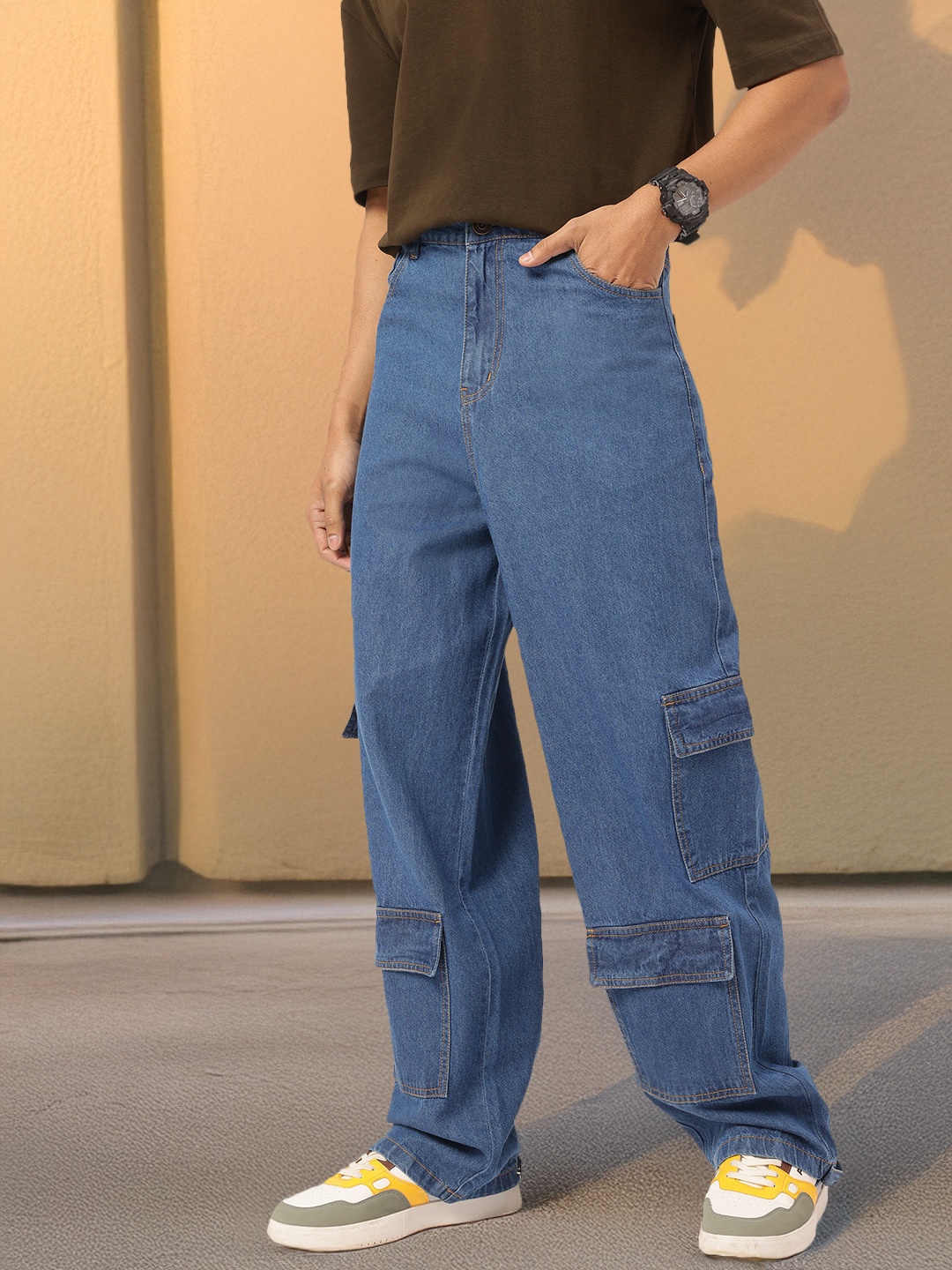 

Kook N Keech Utility Vibes Cargo-Style Jeans, Blue