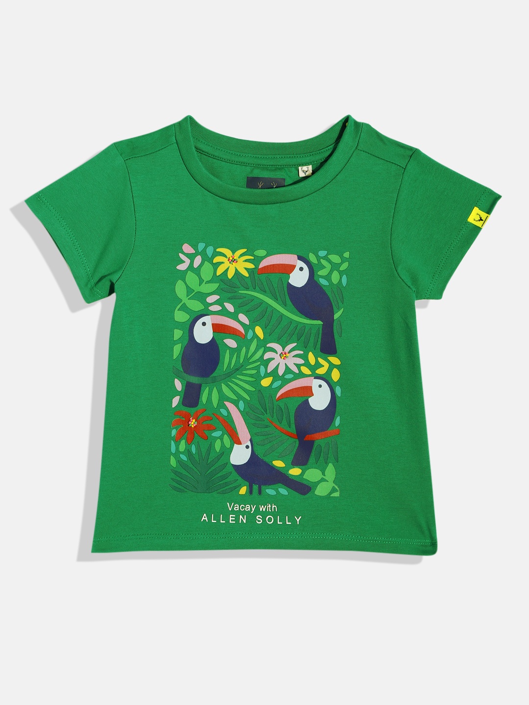 

Allen Solly Junior Girls Tropical Printed Pure Cotton T-shirt, Green