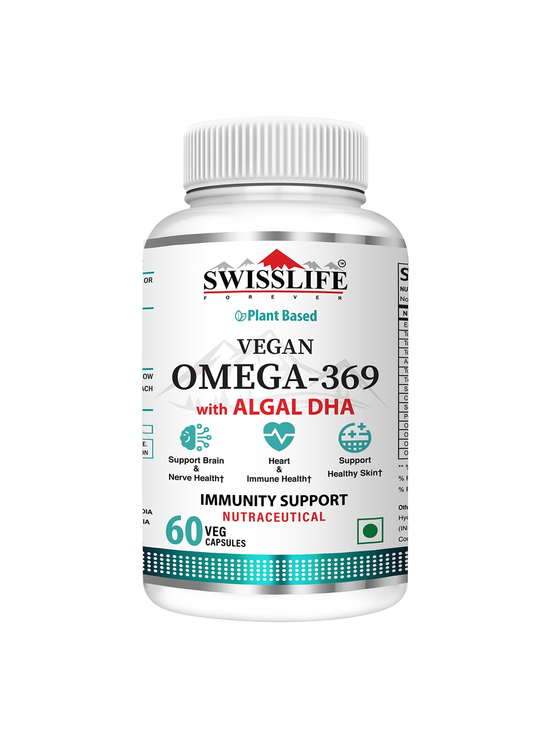 

Swisslife Forever Omega-369 with Algal DHA for Immunity Support - 60 Capsules, White