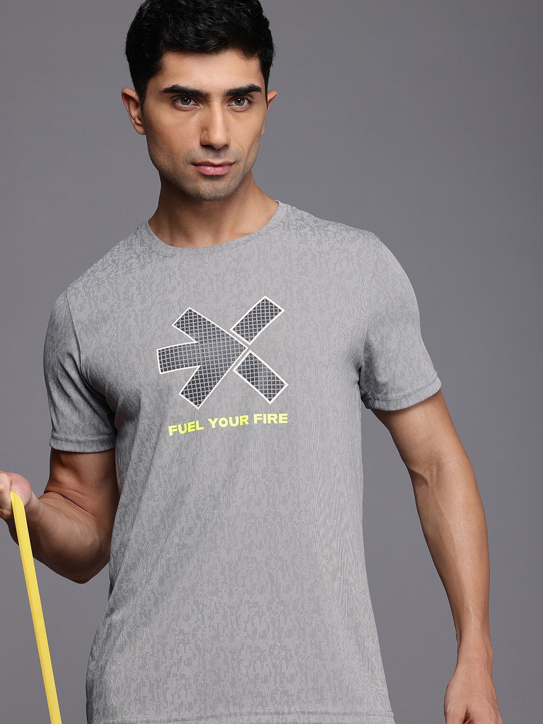 

HRX by Hrithik Roshan Typography Printed Training T-shirt, Grey