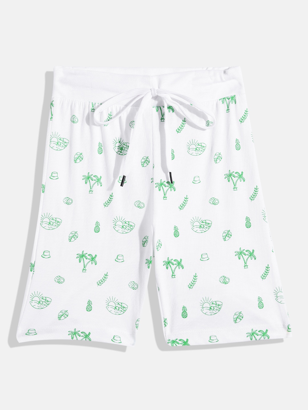 

Eteenz Boys Tropical Printed Pure Cotton Shorts, White