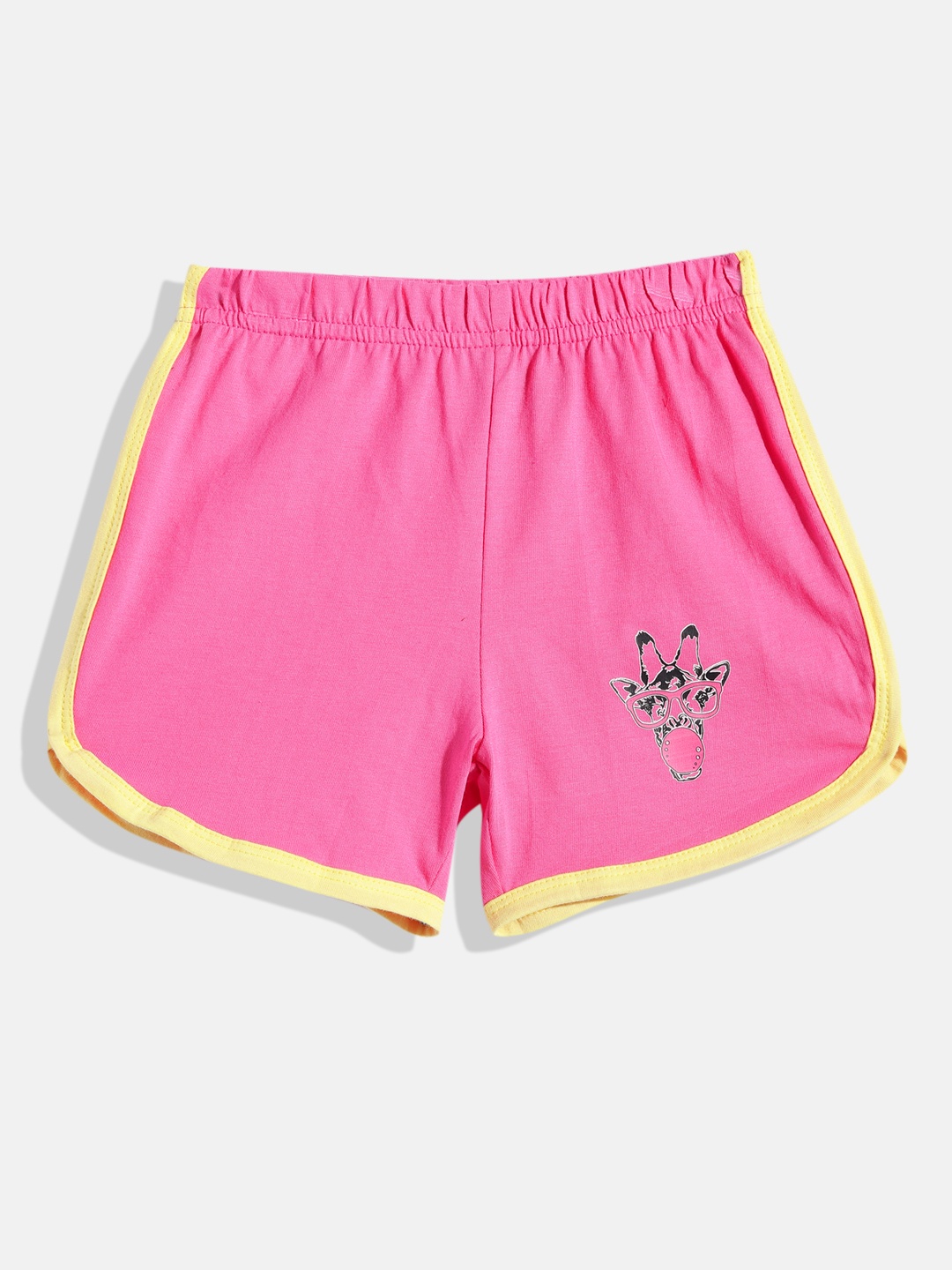 

Eteenz Girls Graphic Printed Pure Cotton Shorts, Pink