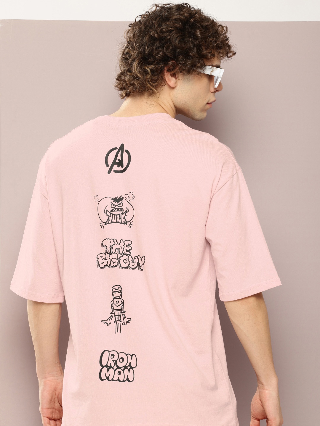 

Kook N Keech Marvel Men Iron Man Printed Oversized Pure Cotton T-shirt, Peach