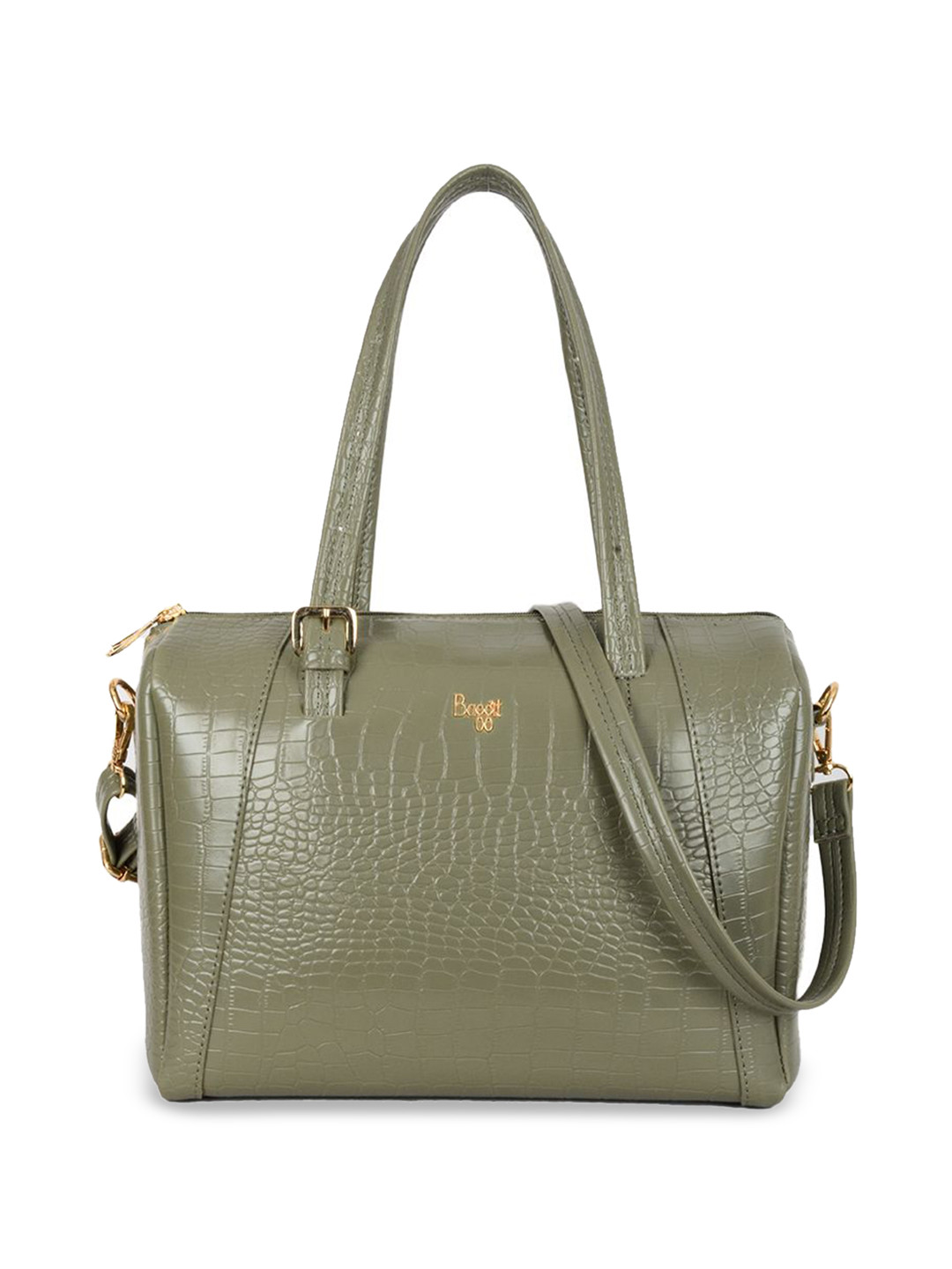 

Baggit Animal Textured PU Structured Shoulder Bag with Quilted, Green