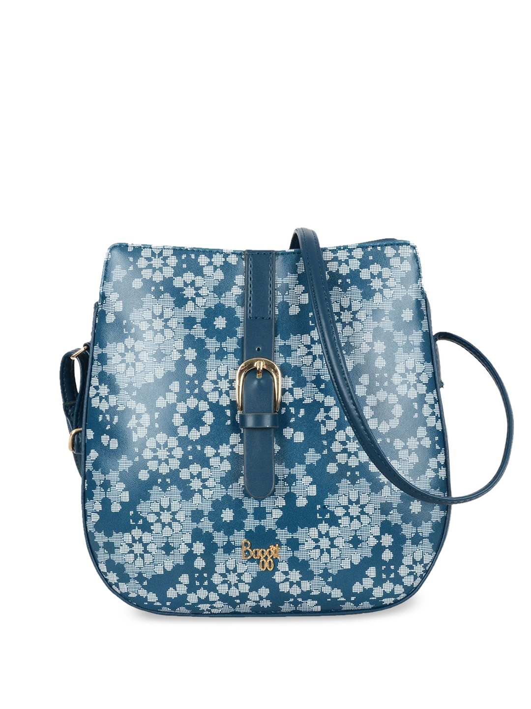 

Baggit Textured PU Structured Sling Bag, Green