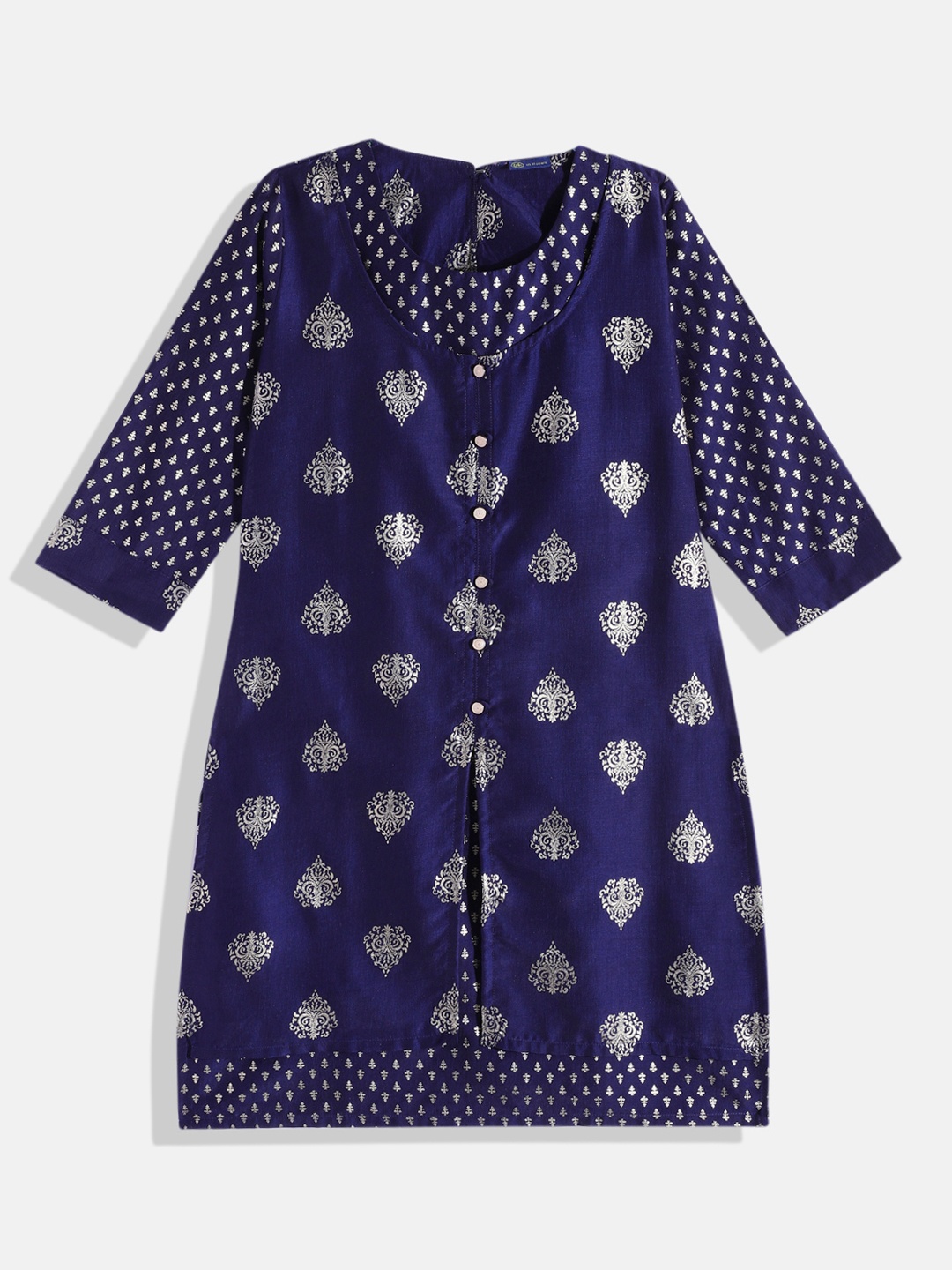 

YK Ethnic Motifs Printed Kurti, Navy blue