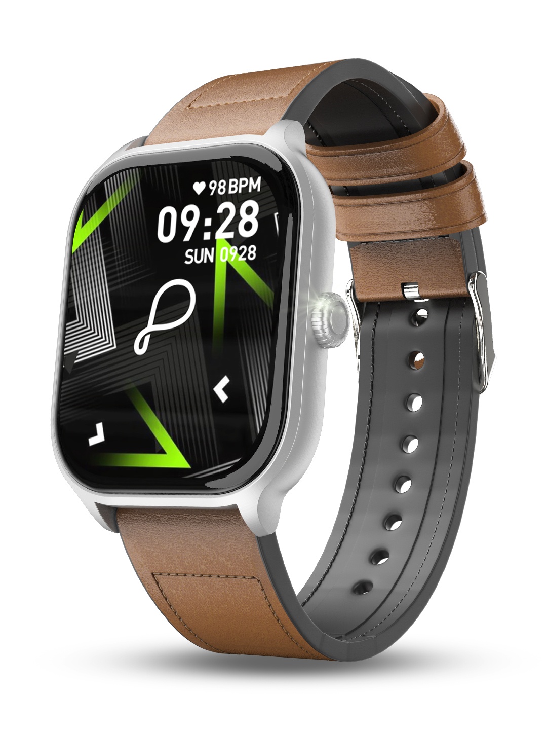 

pebble Edge 2.01" True HD Display Smartwatch WIth Health Suite & BT Calling, Brown