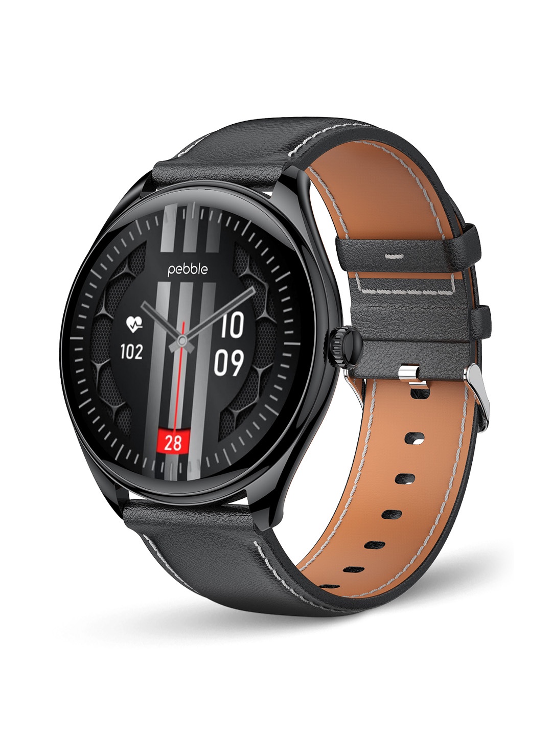

pebble Royale Legend 1.43" AMOLED Display Smartwatch With Bluetooth Calling & Health Suite, Black