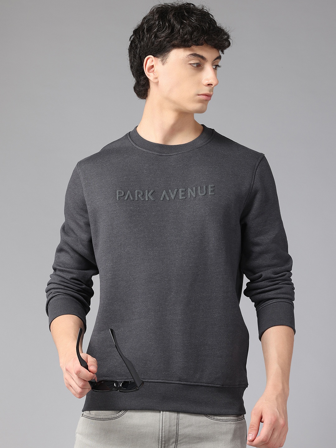 

Park Avenue Embossed Branding Sweatshirt, Charcoal