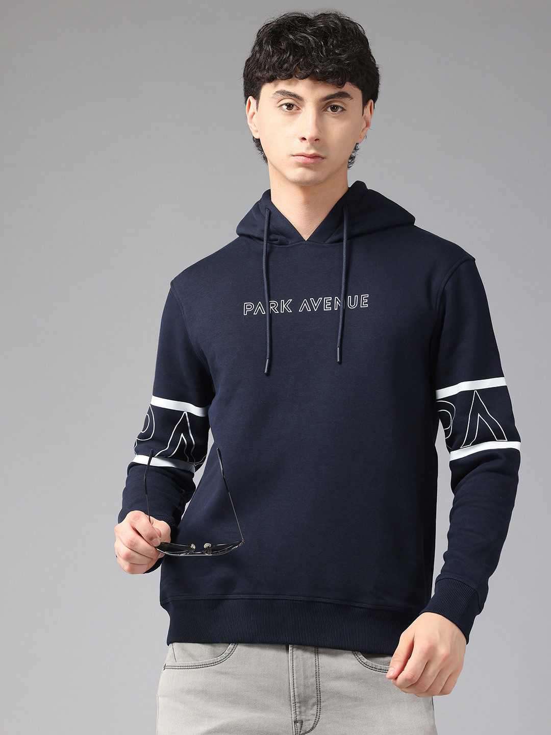 

Park Avenue Printed Hooded Sweatshirt, Navy blue