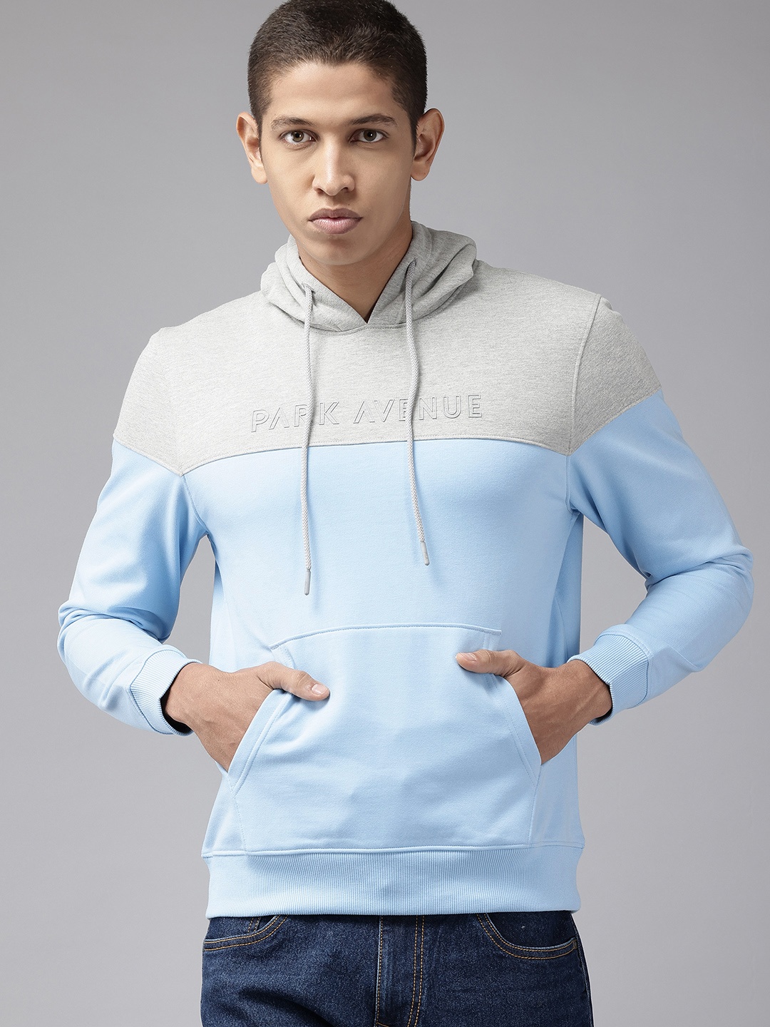 

Park Avenue Colourblocked Hooded Sweatshirt, Blue