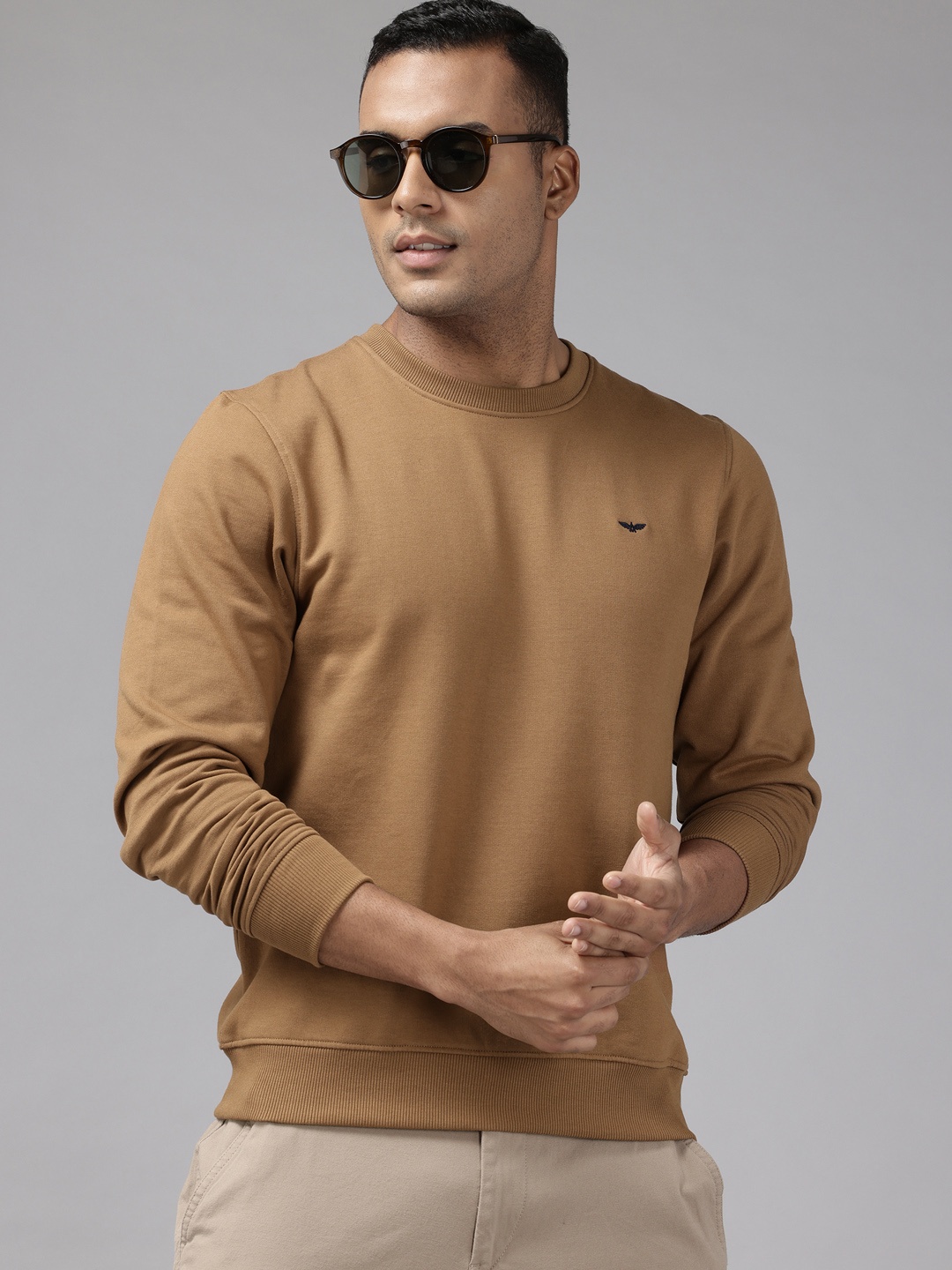 

Park Avenue Sweatshirt with Brand Logo Detail, Tan