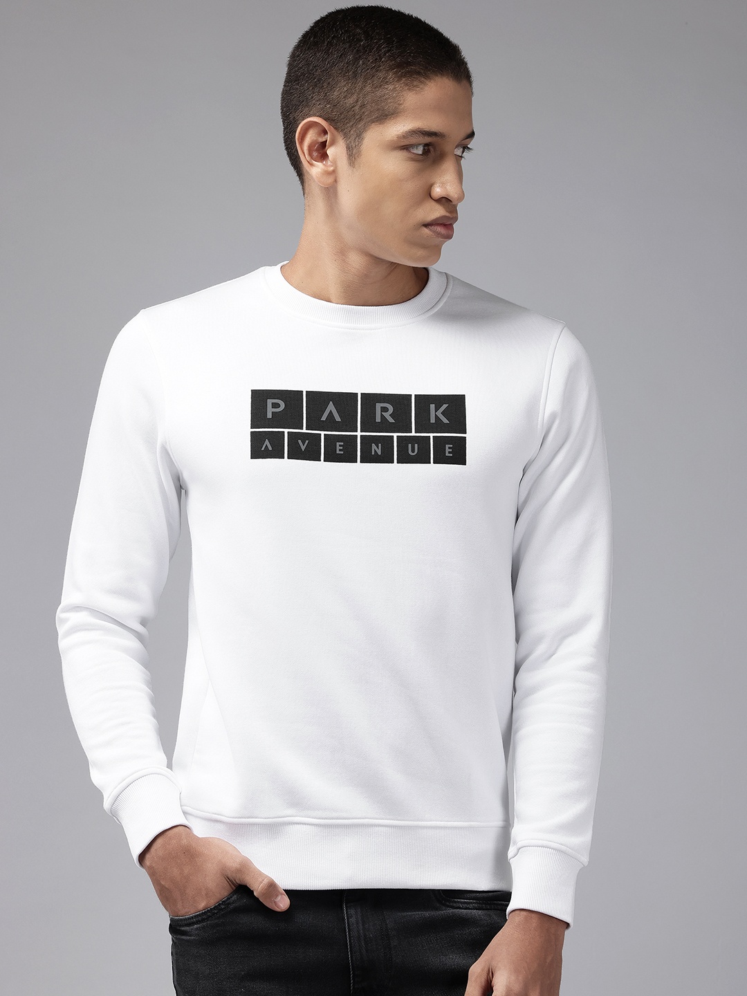 

Park Avenue Slim fit Printed Sweatshirt, White