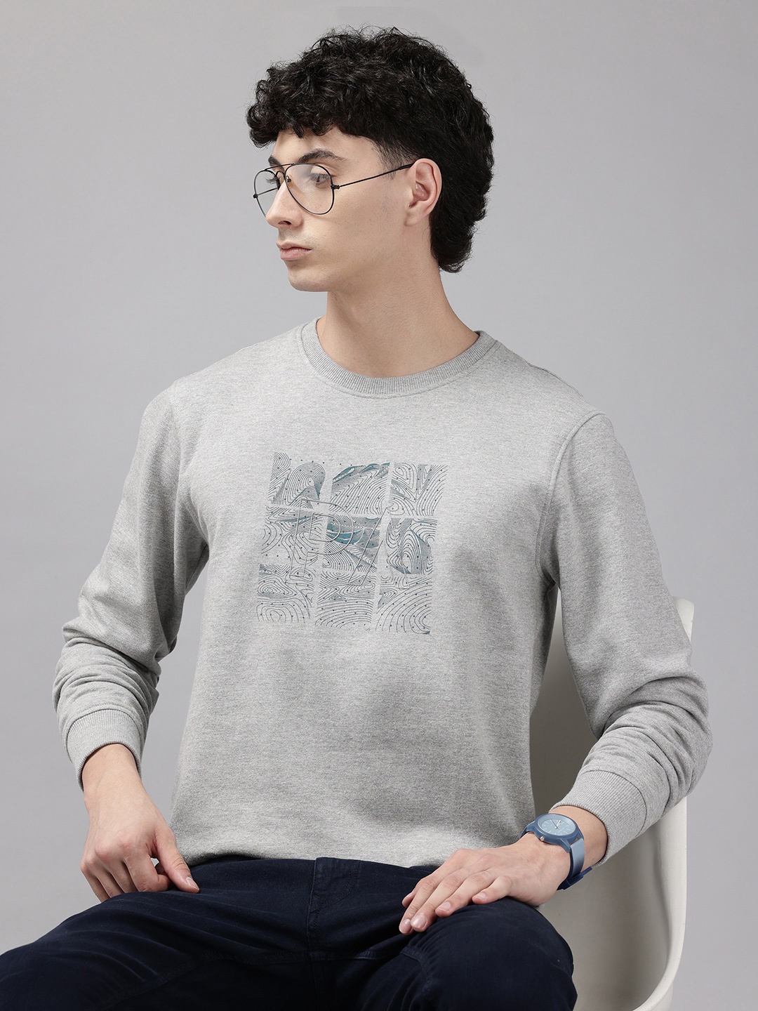 

Park Avenue Printed Slim Fit Sweatshirt, Grey