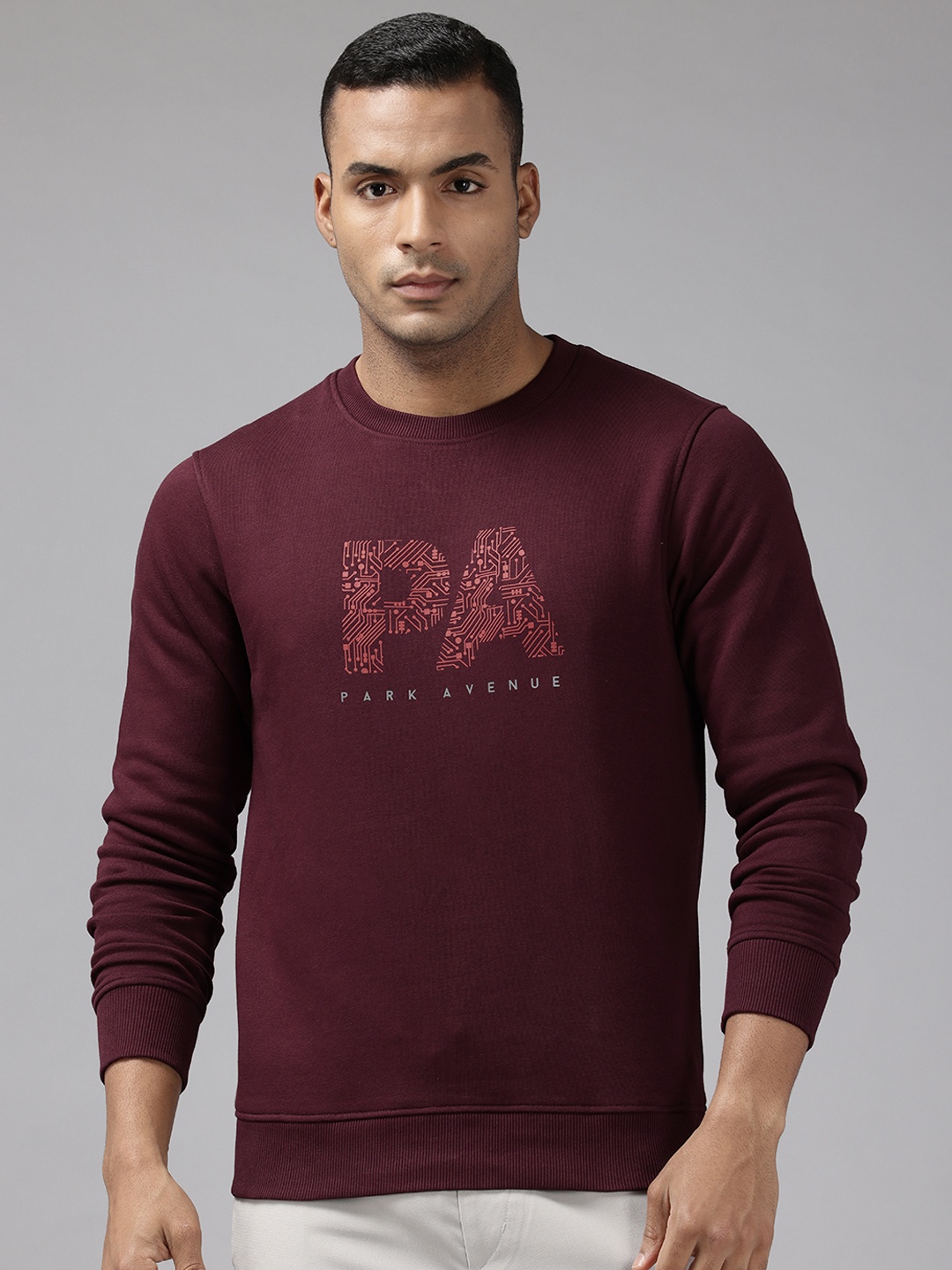 

Park Avenue Printed Slim Fit Sweatshirt, Burgundy