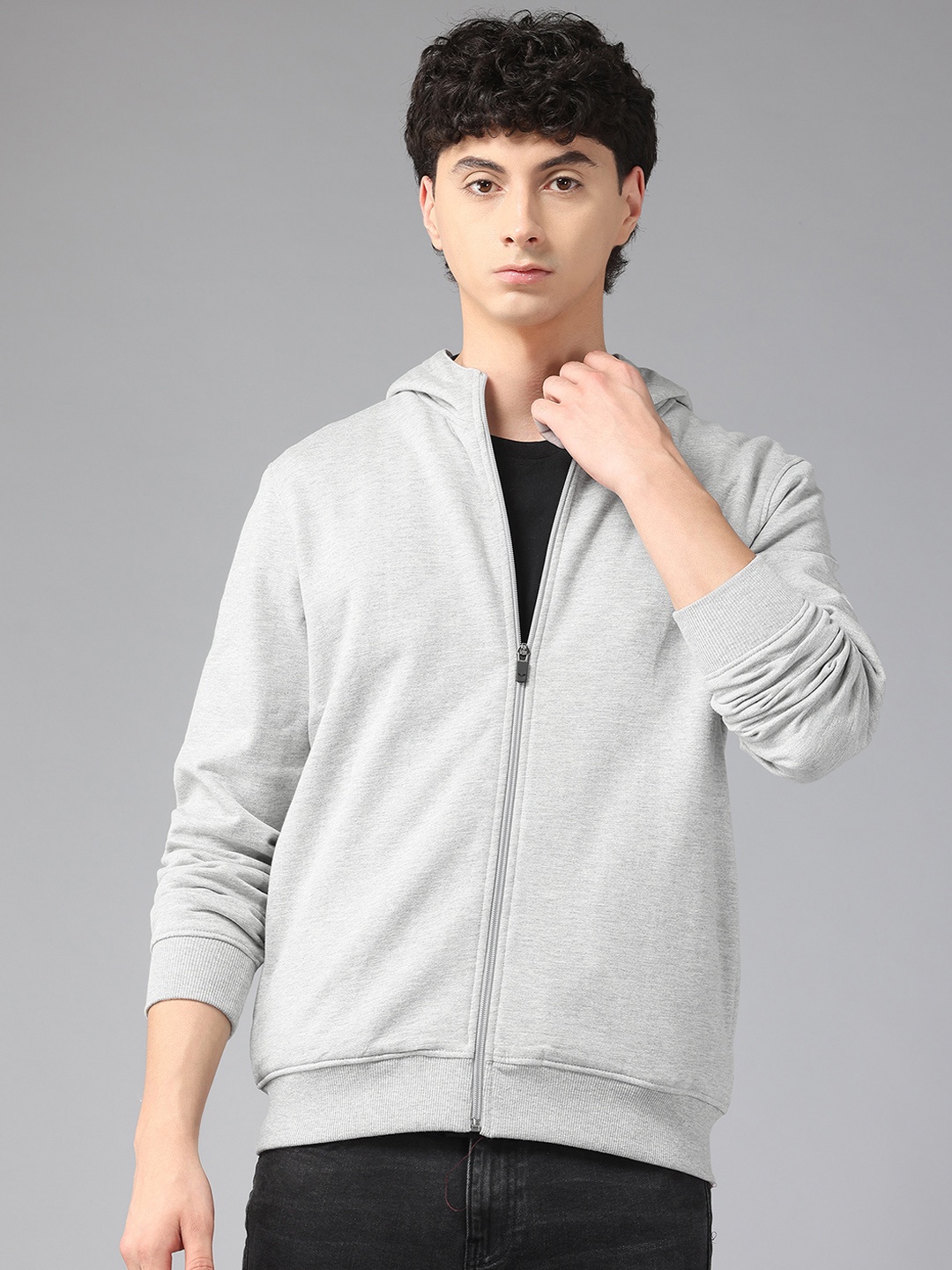 

Park Avenue Slim Fit Hooded Sweatshirt, Grey melange
