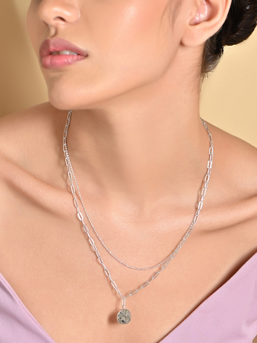 

ToniQ Silver-Plated Layered Necklace, Gold