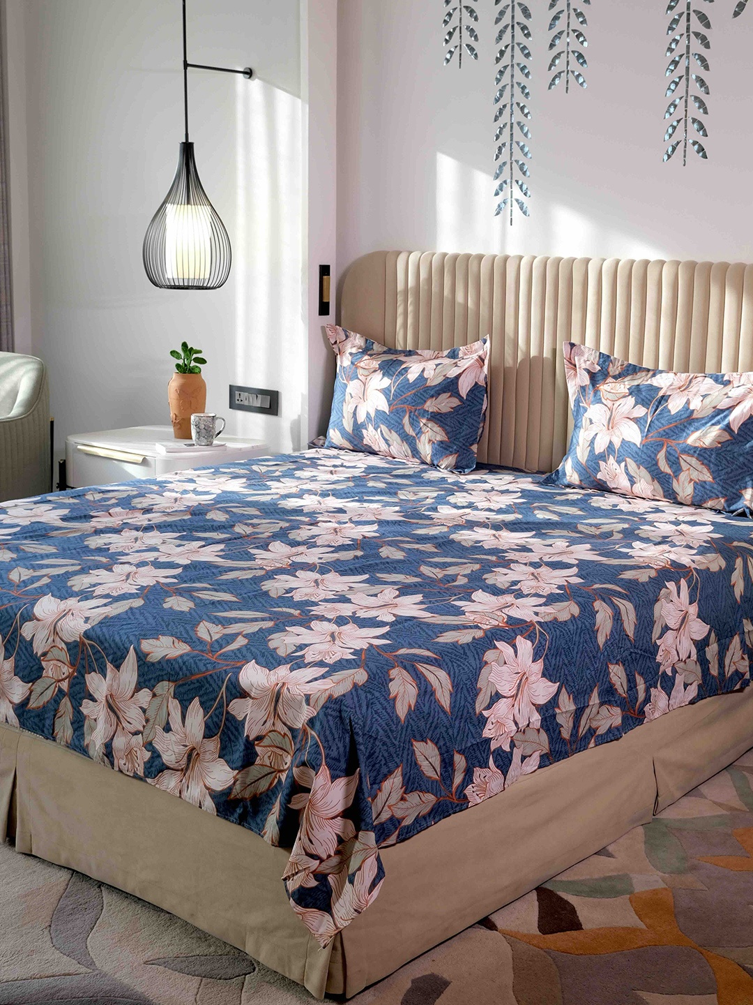 

Pure Decor Queen Size Double Bed Bedsheet With 2 Pillow Covers 2.28m X 2.54m, Teal