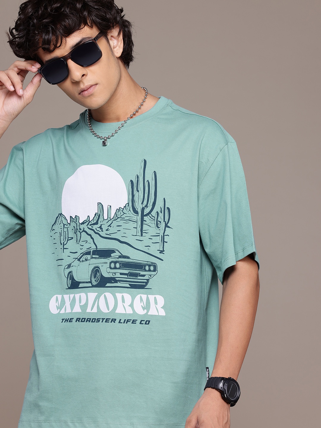 

The Roadster Lifestyle Co. Graphic Printed T-shirt, Blue
