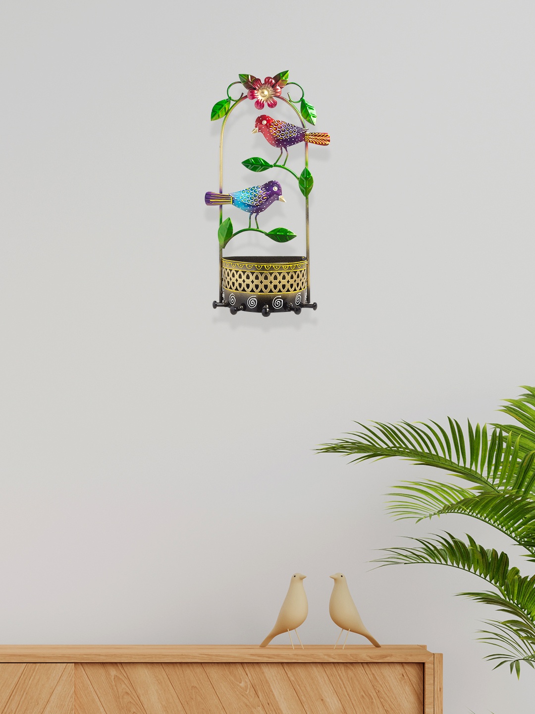 

Golden Peacock Purple & Green Textured Metal Wall Hangings