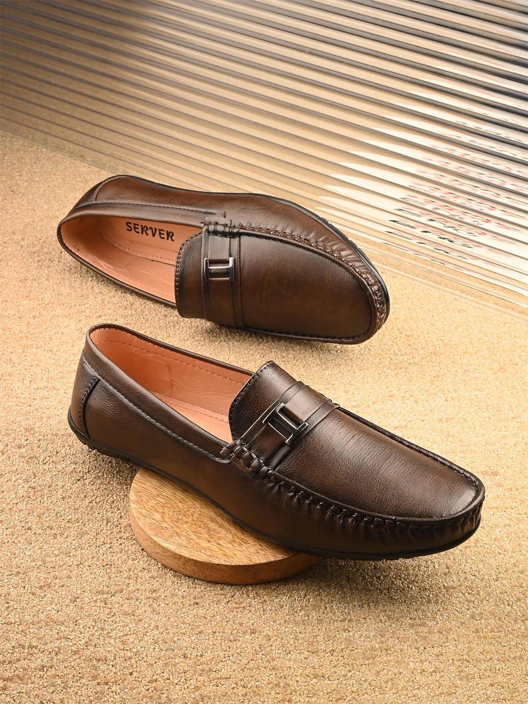 

SERVER Men Lightweight Everyday Loafers, Brown