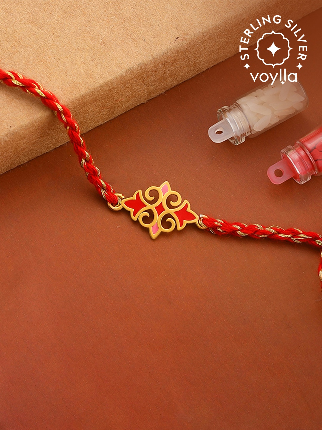 

Studio Voylla Gold Plated Sterling Silver Thread Rakhi