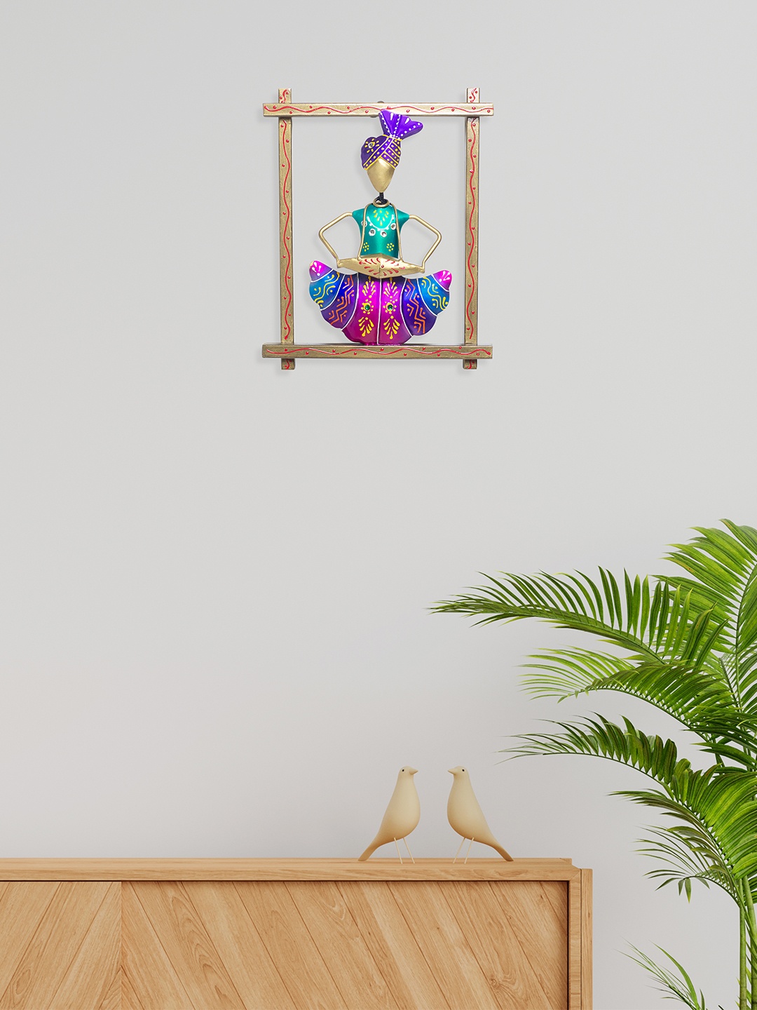 

Golden Peacock Green & Purple Textured Hanging Wall Decor