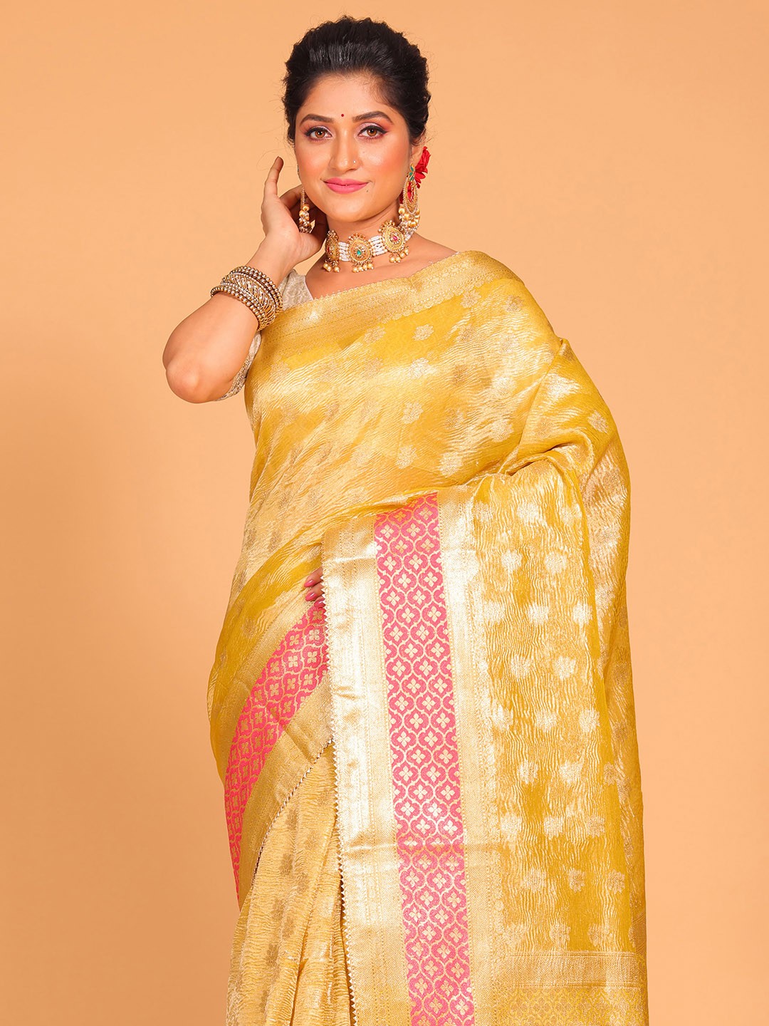 

Morchari Floral Saree, Yellow