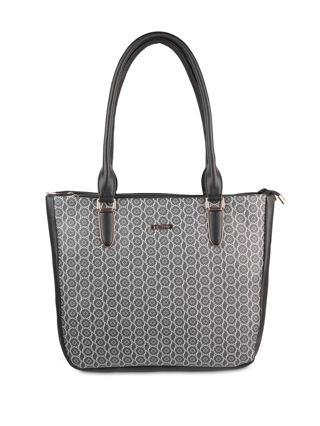 

Metro Printed Shopper Shoulder Bag with Tasselled, Black
