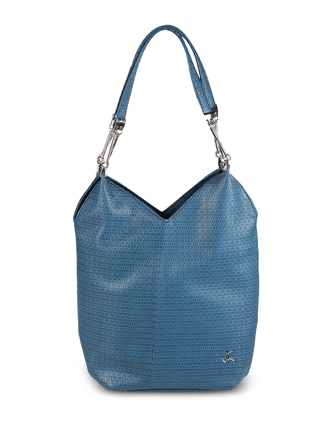 

Mochi Colourblocked Oversized Bowling Hobo Bag with Cut Work, Blue